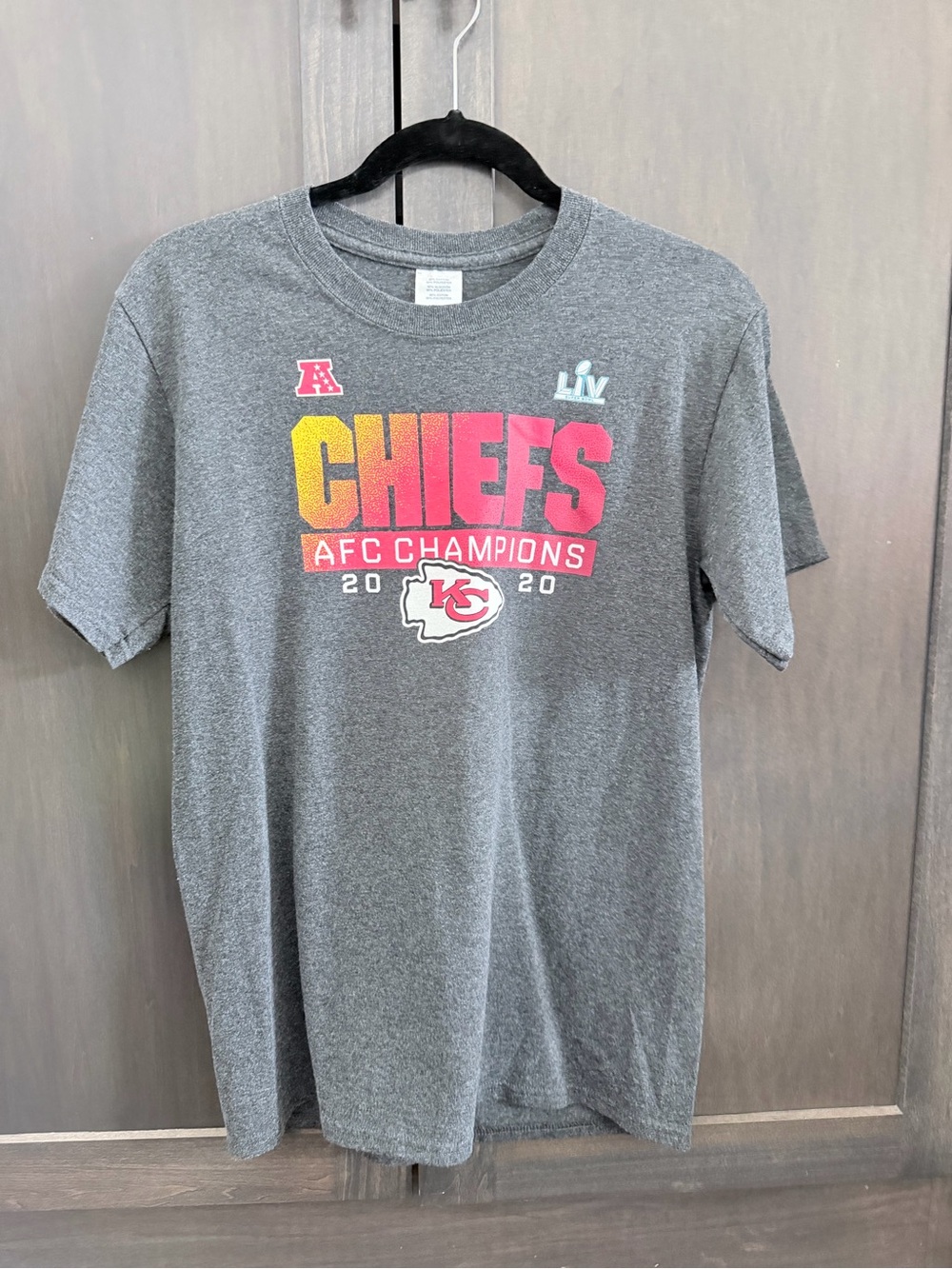 NWOT Youth XL Fanatics Grey Chiefs AFC Champions Graphic Crewneck